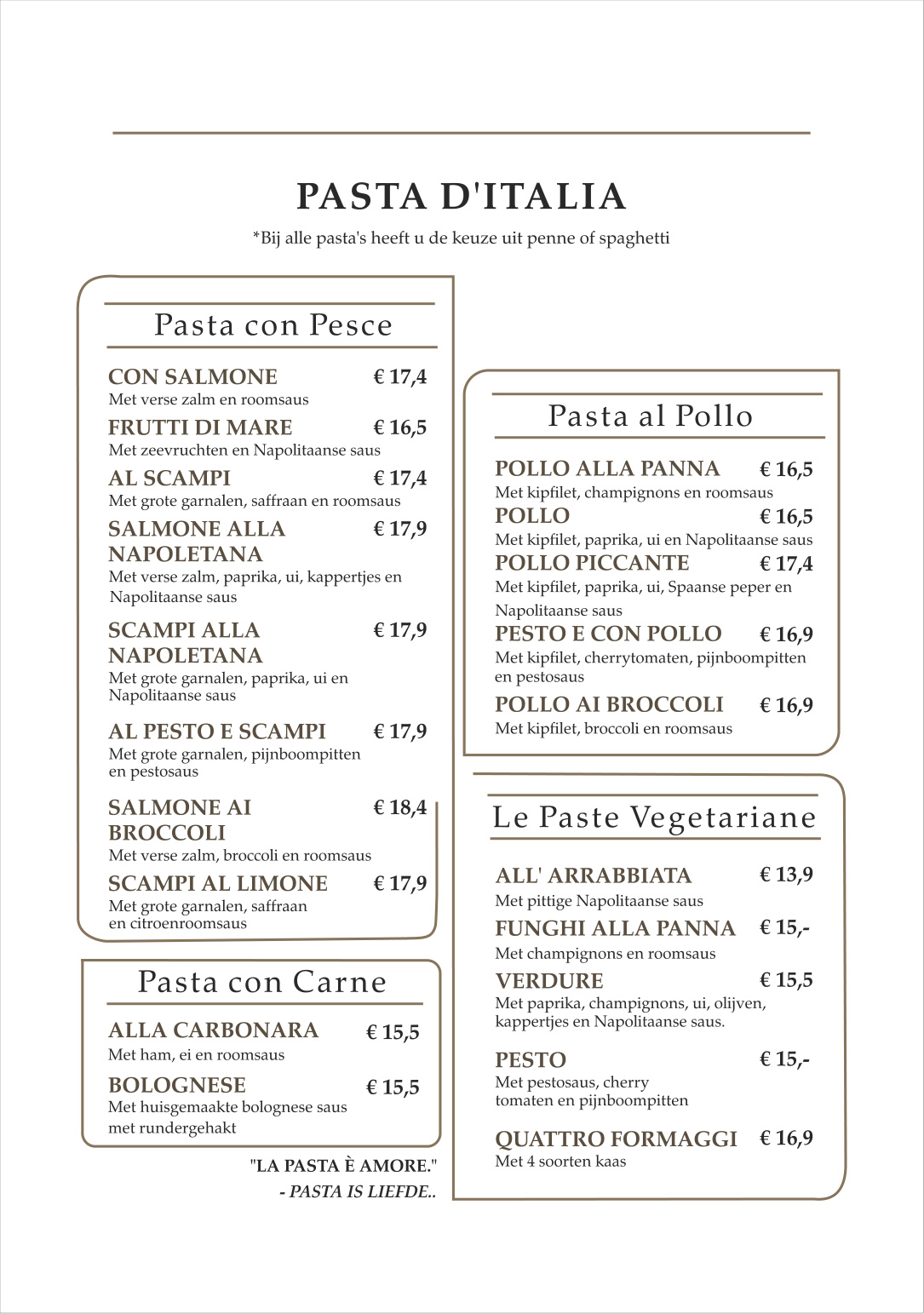 Pizza Pasta Factory menu pagina 2